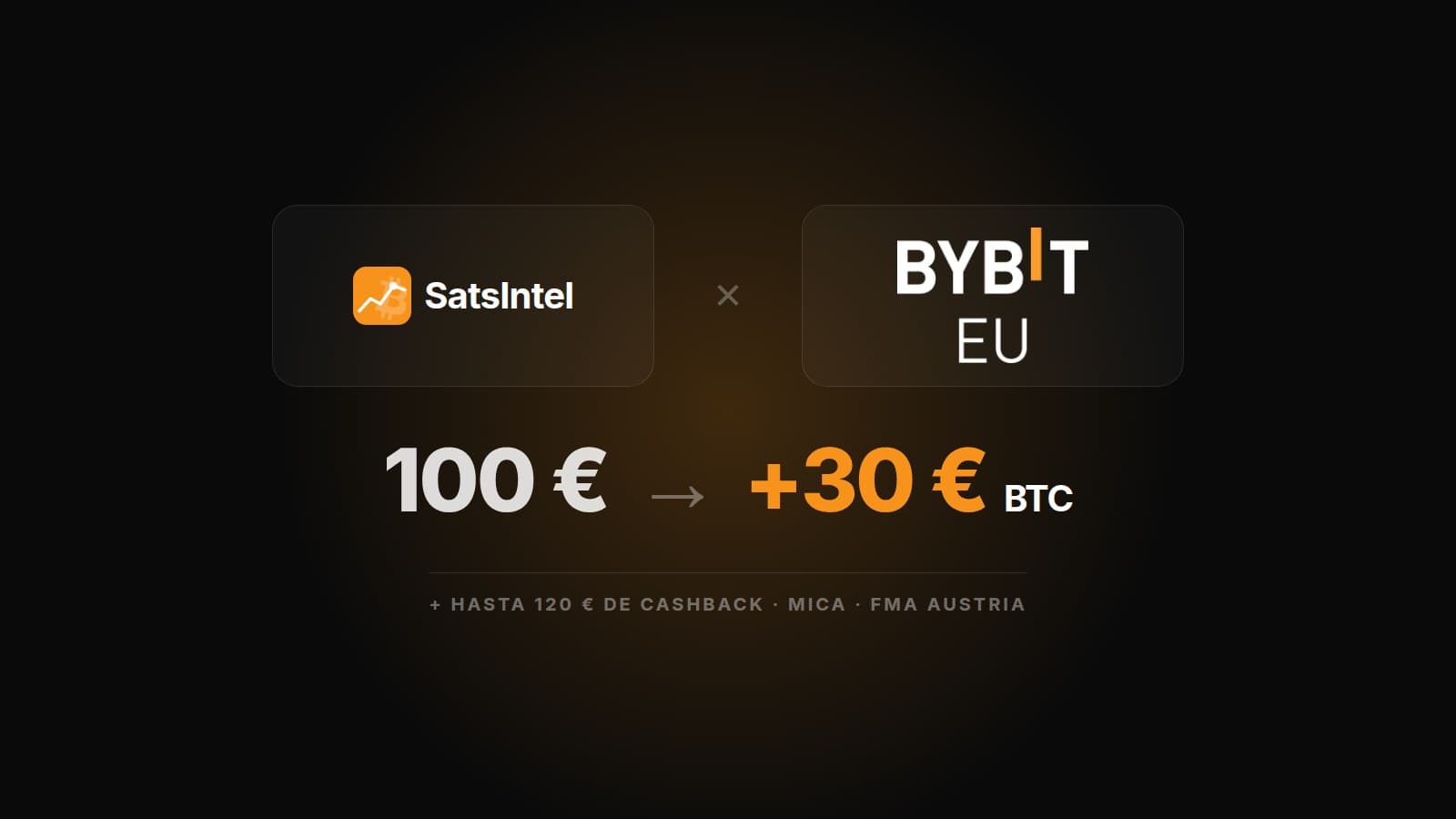 SatsIntel and Bybit EU partnership: a €100 deposit and €30 in Bitcoin as a welcome offer